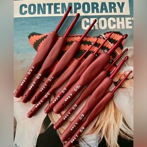 Set of Red Crochet Hooks (nine hook set)